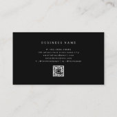 Minimalistisch zwart mannelijk met QR-code Visitekaartje (Achterkant)