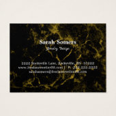 Minimalistisch zwart marmer Roos Gold Earning Visitekaartje (Achterkant)