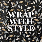 Minimalistisch zwart met goud & zilver glitter des cadeaupapier