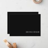 Minimalistisch zwart met witte tekst platte noot K Notitiekaartje (Voorkant / Achterkant in situ)