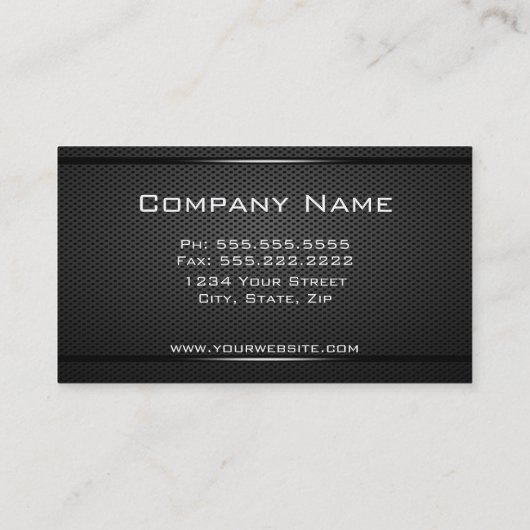 Minimalistisch zwart metaal uit Professional Visitekaartje (Achterkant)