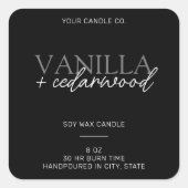 Minimalistisch Zwart Modern Candle Label (Voorkant)