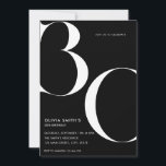 Minimalistisch zwart modern chique 30e verjaardag kaart<br><div class="desc">Minimalistisch Zwart Modern Chic 30ste verjaardag uitnodiging</div>