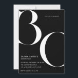 Minimalistisch zwart modern chique 30e verjaardag kaart<br><div class="desc">Minimalistisch Zwart Modern Chic 30ste verjaardag uitnodiging</div>