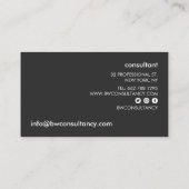 Minimalistisch zwart modern lichtgrijs cementbeton visitekaartje (Achterkant)