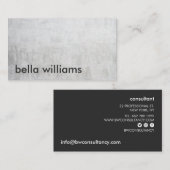 Minimalistisch zwart modern lichtgrijs cementbeton visitekaartje (Voorkant / Achterkant)