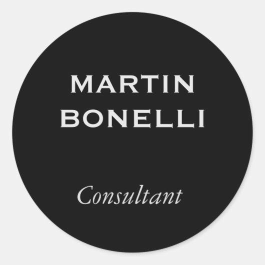 Minimalistisch zwart modern ronde sticker (Voorkant)