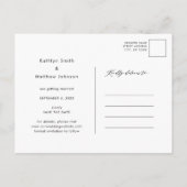 Minimalistisch Zwart Modern Script Foto De datum o Aankondigingskaart (Achterkant)