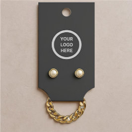 Minimalistisch zwart moderne sieraden oorbel displ visitekaartje