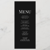 Minimalistisch zwart monogram bruiloft menu Kaart (Voorkant)