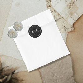 Minimalistisch zwart monogram huwelijk ronde sticker