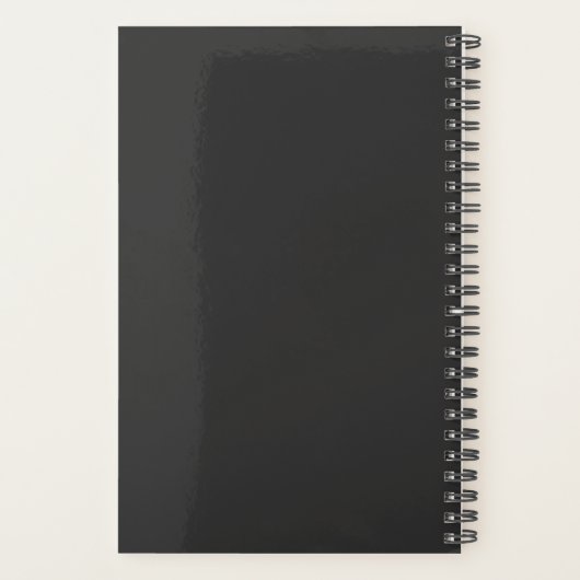 Minimalistisch zwart monogram professional planner (Achterkant)