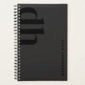 Minimalistisch zwart monogram professional planner (Voorkant)