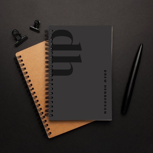 Minimalistisch zwart monogram professional planner