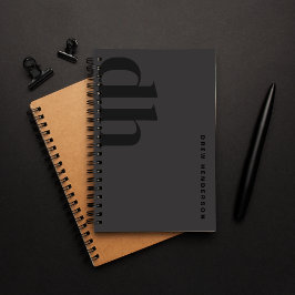 Minimalistisch Zwart Monogram Professioneel Planner