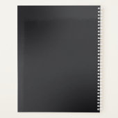 Minimalistisch zwart ongedateerd planner (Achterkant)