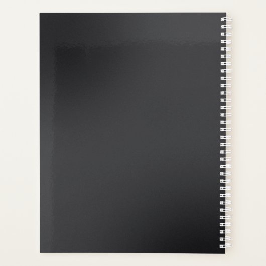 Minimalistisch zwart ongedateerd planner (Achterkant)