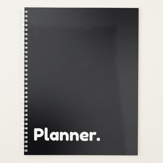 Minimalistisch zwart ongedateerd planner (Voorkant)