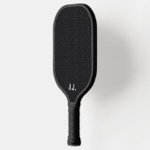 Minimalistisch zwart ontwerp Modern Monogram Pickleball Paddle (Links)