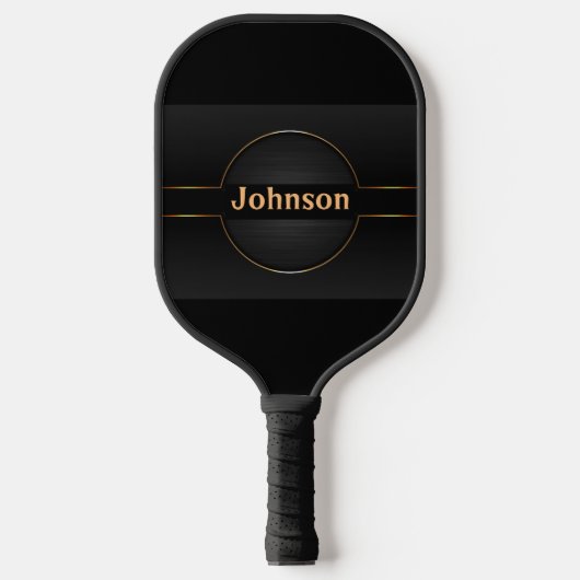 Minimalistisch zwart ontwerp Modern Monogram Pickleball Paddle (Voorkant)