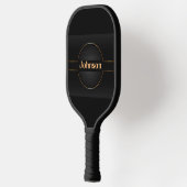 Minimalistisch zwart ontwerp Modern Monogram Pickleball Paddle (Links)