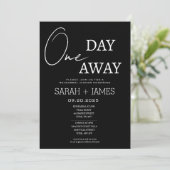 Minimalistisch zwart op een dag weg repetitie dine kaart (Staand voorkant)