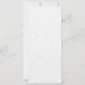 Minimalistisch zwart op pluche wit paisley menu kaart (Achterkant)