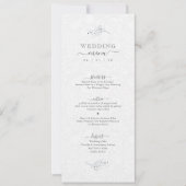Minimalistisch zwart op pluche wit paisley menu kaart (Voorkant)