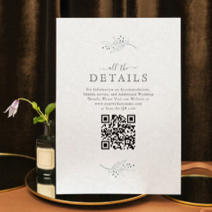 Minimalistisch zwart op pluche wit paisley RSVP Kaart