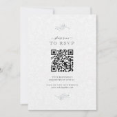 Minimalistisch zwart op pluche witte paisley QR co Kaart (Voorkant)