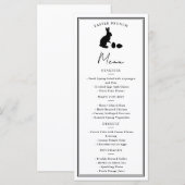 Minimalistisch zwart op wit konijn modern Pasen me Menu (Voorkant / Achterkant)