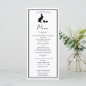 Minimalistisch zwart op wit konijn modern Pasen me Menu (Staand voorkant)