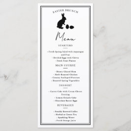 Minimalistisch zwart op wit konijn modern Pasen me Menu
