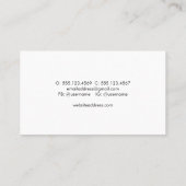 Minimalistisch zwart op zwart Modern Professional Visitekaartje (Achterkant)