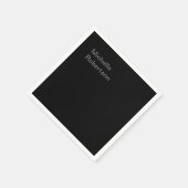 Minimalistisch zwart plat, eigen naam toevoegen servet (Hoek)