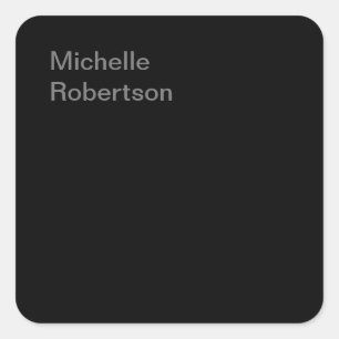 Minimalistisch zwart plat, eigen naam toevoegen vierkante sticker