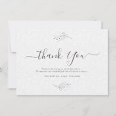 Minimalistisch zwart pluche wit paisley dank u kaart (Voorkant)