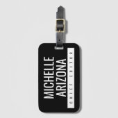 Minimalistisch Zwart Professioneel Modern Bagagelabel (Voorkant (verticaal))