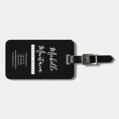 Minimalistisch Zwart Professioneel Modern Bagagelabel (Voorkant horizontaal)