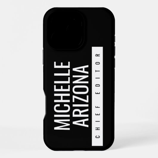 Minimalistisch Zwart Professioneel Modern iPhone Hoesje (Achterkant)