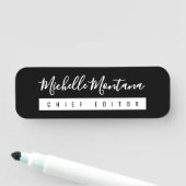 Minimalistisch Zwart Professioneel Modern Naamplaatje (In situ)