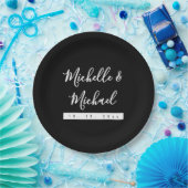 Minimalistisch Zwart Professioneel Modern Papieren Bordje (Feest)