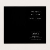 Minimalistisch Zwart Professioneel Modern Visitekaartje (Buitenkant ongevouwen)
