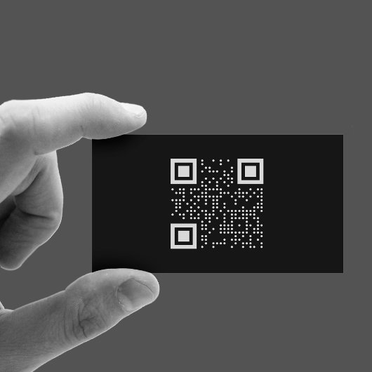 Minimalistisch zwart QR-Visitekaartje Visitekaartje