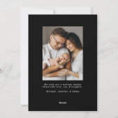 Minimalistisch zwart script 2 foto feestdagenkaart (Achterkant)