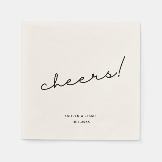 Minimalistisch zwart Script aangepaste keurmerken  Servet (Voorkant)