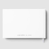 Minimalistisch zwart script Afstuderen wit Afstude Gastenboek (Achterkant)