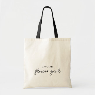 Minimalistisch zwart script Bloemenmeisje Canvas t Tote Bag