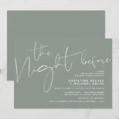 Minimalistisch zwart-Script bruiloft-repetitie voo Kaart (Voorkant / Achterkant)