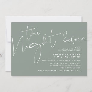 Minimalistisch zwart-Script bruiloft-repetitie voo Kaart